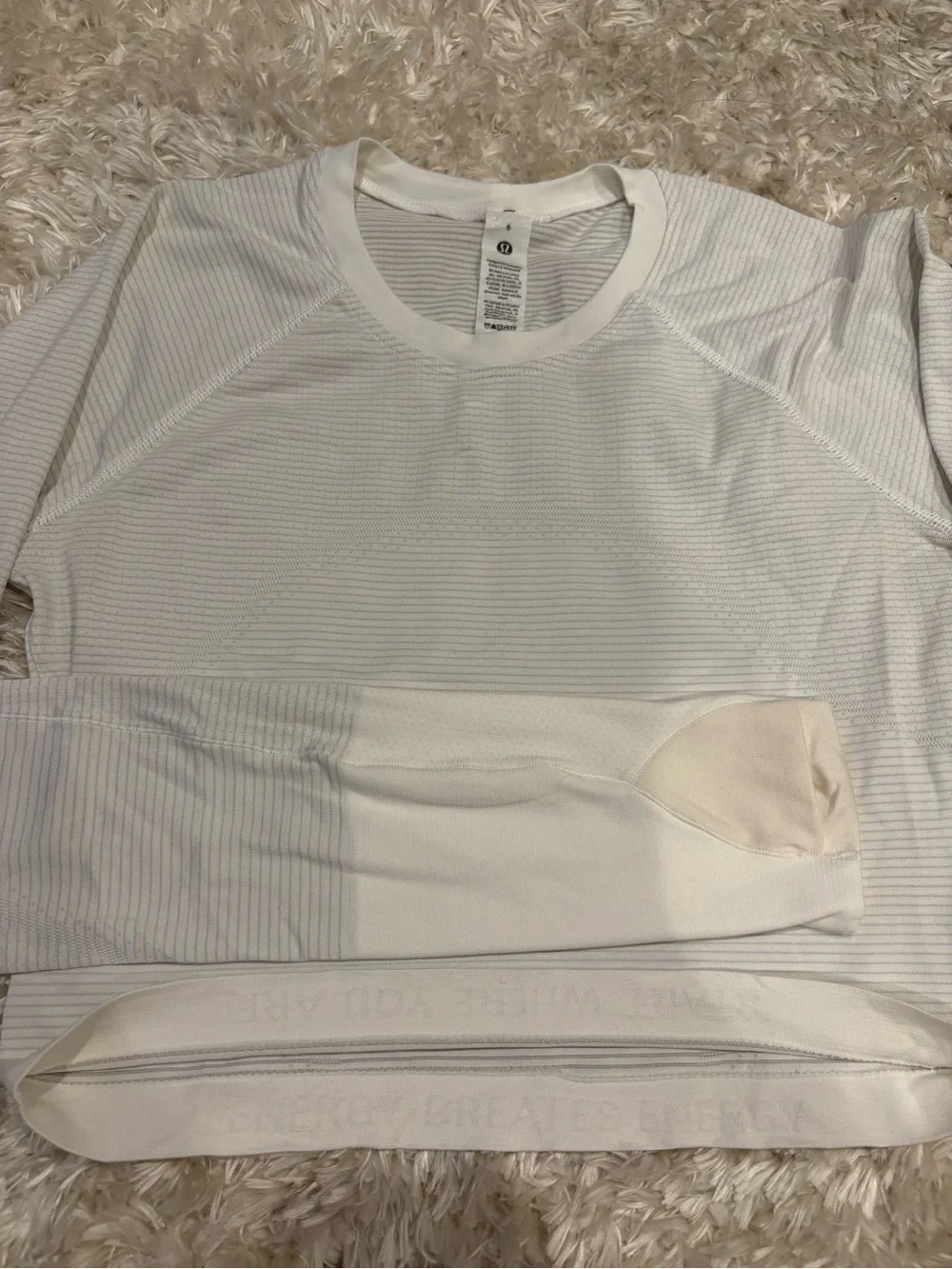lululemon athletica Swiftly Cropped Athletic White Light Grey Long-Sleeve 2.0